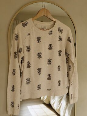 Cotton Linen Botanical Sweater